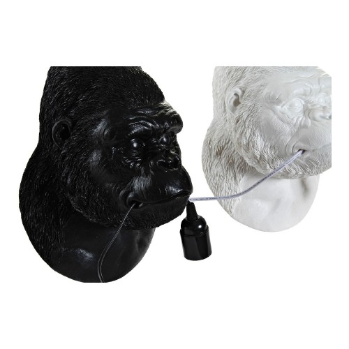 sienas Lampa DKD Home Decor Balts Melns Sveķi Gorilla (2 pcs) (23 x 19 x 32 cm) image 3