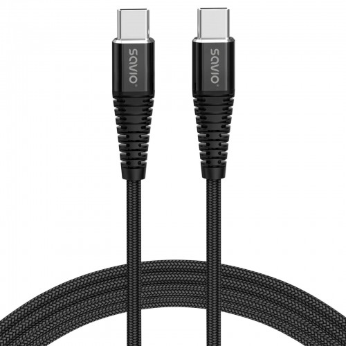 Savio CL-160 USB cable 2 m USB 2.0 USB C - USB C Black image 3