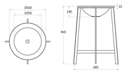 PAA ROUND PLUS MF MFROUNDPLUS металлические ножки для Round Plus раковины image 3