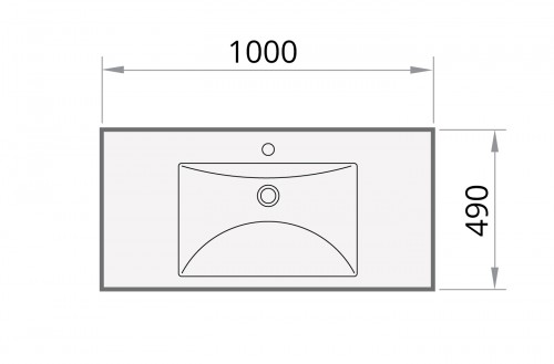 PAA LONG STEP 1000 mm ILS1000/00 Glossy White Stone mass sink image 3