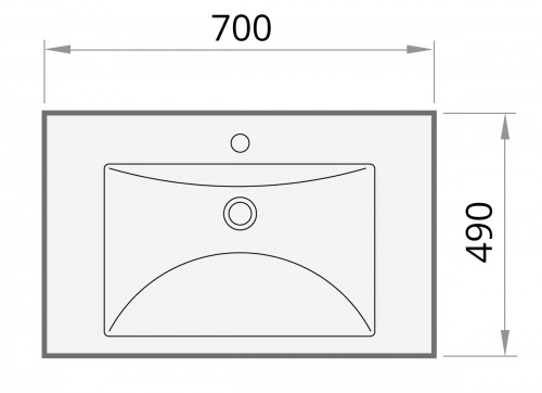 PAA LONG STEP 700 mm ILS700/01 Раковина из литого камня - цветная image 3