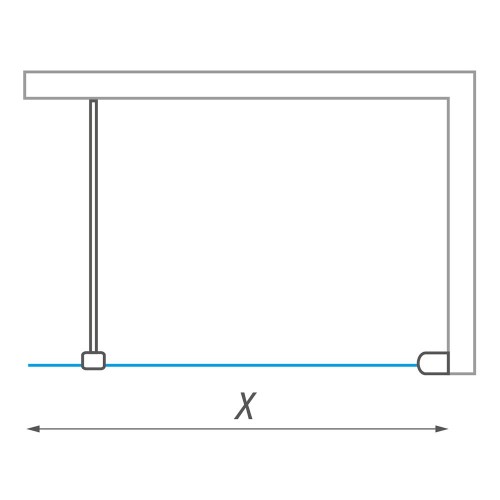 Roth ECWALK/1000 WALK IN LINE 585-1000000-00-02 Безрамная перегородка для душа  image 3