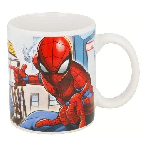 Mug Spider-Man Great power Blue Red Ceramic 350 ml image 3