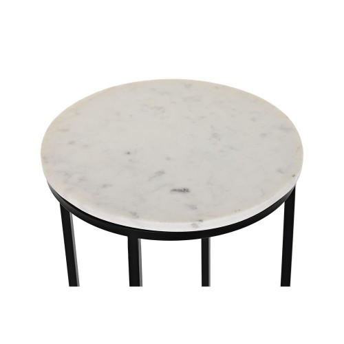 Komplekts ar 2 galdiņiem DKD Home Decor Melns Metāls Balts Marmors Moderns (30,5 x 30,5 x 69 cm) (2 pcs) image 3