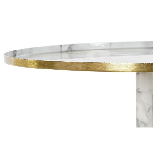 Side table DKD Home Decor Golden Aluminium White Marble (51 x 51 x 51 cm) image 3