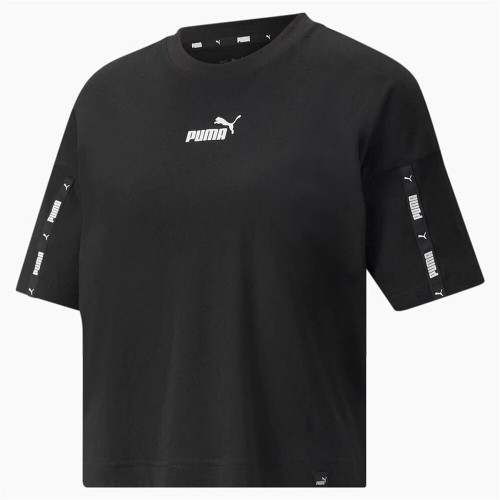 Women’s Short Sleeve T-Shirt Puma  Tape Crop  Black image 3
