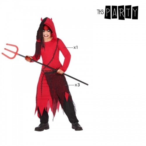 Costume for Children Male Demon Red Black 4 pcs image 3