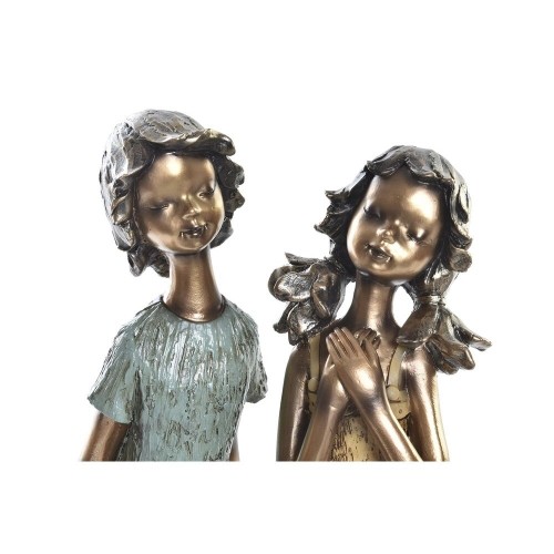 Decorative Figure DKD Home Decor 17 x 13 x 22 cm Red Golden Turquoise Kids (2 Units) image 3