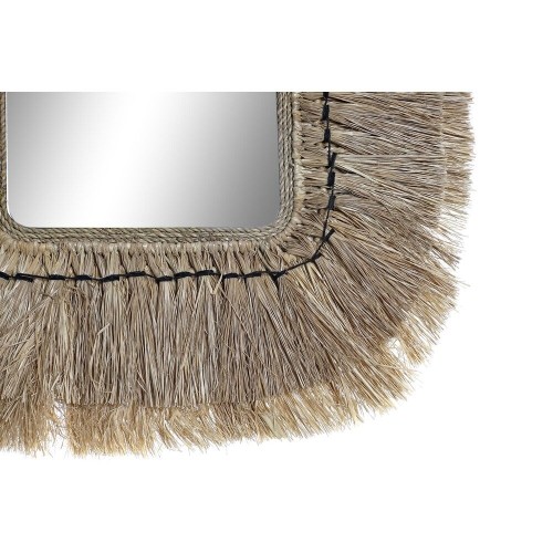 Wall mirror DKD Home Decor Crystal Natural Jute (50 x 2 x 60 cm) image 3