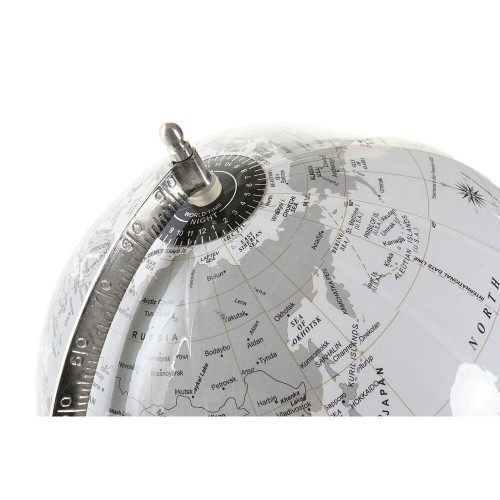 Земной глобус DKD Home Decor Серебристый Серый Алюминий Белый PVC (27 x 25 x 38 cm) image 3