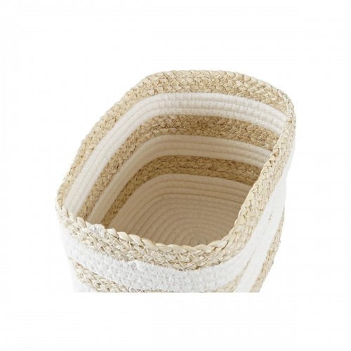 Basket DKD Home Decor 28 x 20 x 18 cm Natural Fibre image 3