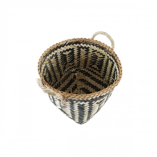 Basket set DKD Home Decor Black Natural Bamboo 40 x 38 x 38 cm image 3