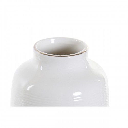 Vase DKD Home Decor White Stoneware Pompom 12 x 12 x 24 cm image 3