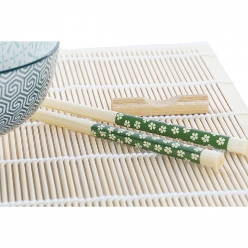 Sushi Set DKD Home Decor 14,5 x 14,5 x 31 cm Green Stoneware Oriental (16 Pieces) image 3
