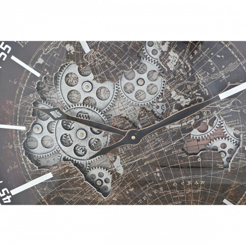 Настенное часы DKD Home Decor Коричневый Карта Мира Чёрный Железо (59,5 x 8,5 x 59,5 cm) image 3