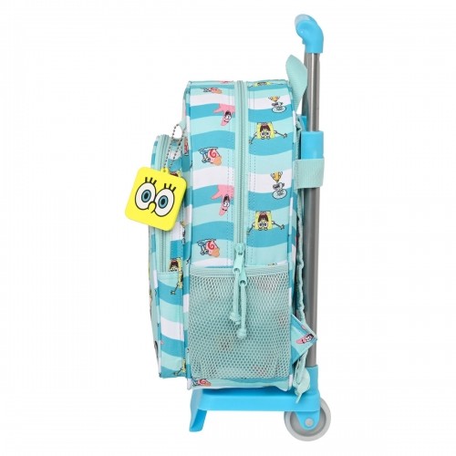 Школьный рюкзак 3D с колесиками Spongebob Stay positive Синий Белый (26 x 34 x 11 cm) image 3