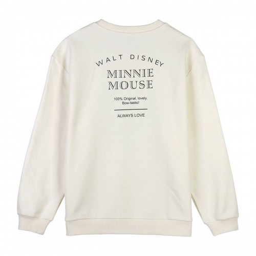 Women’s Sweatshirt without Hood Minnie Mouse Beige image 3