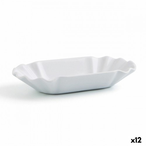 Snack tray Quid Gastro Fun White Ceramic 20,5 x 11 x 3,5 cm (12 Units) (Pack 12x) image 3
