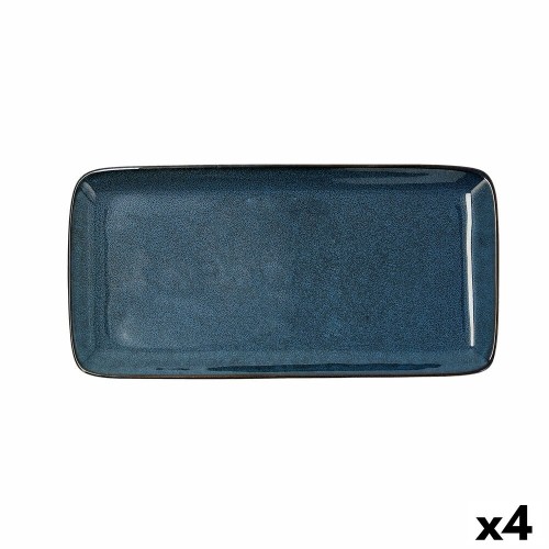 Serving Platter Bidasoa Ikonic Ceramic Blue (28 x 14 cm) (Pack 4x) image 3