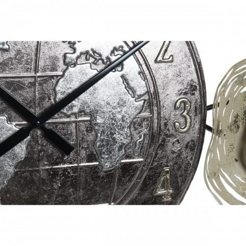 Sienas pulkstenis DKD Home Decor Bronza Metāls Pasaules Karte (121 x 9,5 x 49,5 cm) image 3