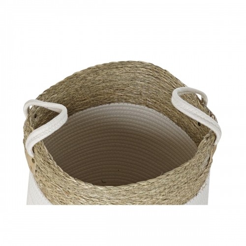Basket set DKD Home Decor White Cotton Natural Fibre (41 x 41 x 52,5 cm) (7 Pieces) image 3