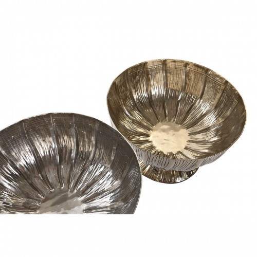 Centerpiece DKD Home Decor 31 x 31 x 20 cm Silver Golden Modern (2 Units) image 3