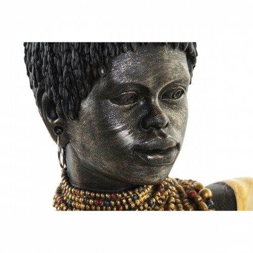 Decorative Figure DKD Home Decor African Woman 26 x 20 x 42 cm Black Beige Colonial (2 Units) image 3