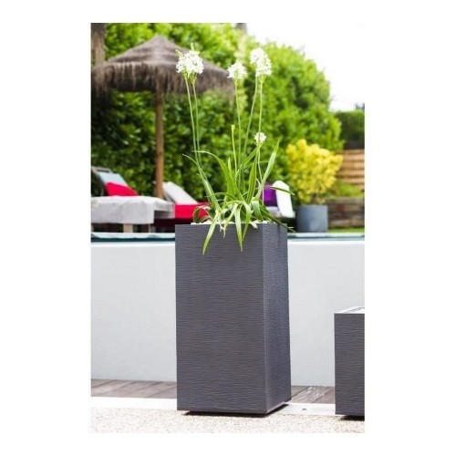 Plant pot EDA Graphit Grey Dark grey Plastic Squared 39,5 x 39,5 x 80 cm image 3