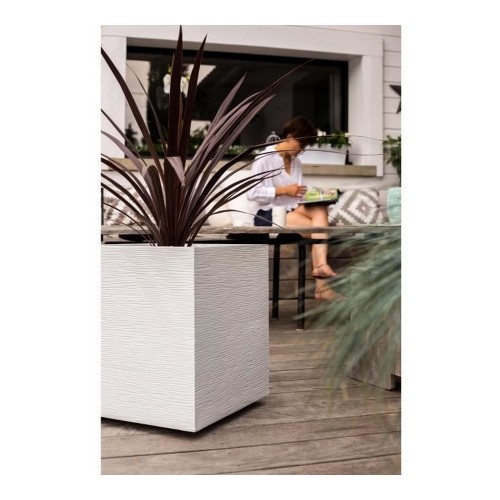 Plant pot EDA Graphit White Plastic Squared 39 x 39 x 43 cm image 3