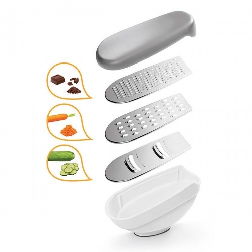 Grater with Container Metaltex Rap-Box 3-in-1 ABS Acrylic (21 cm) image 3