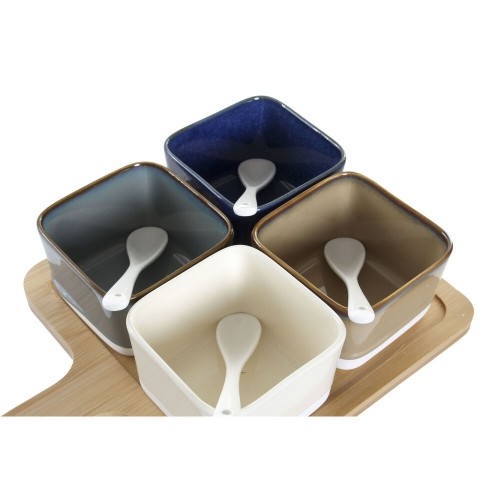 Appetizer Set DKD Home Decor 27 x 20 x 1,3 cm Porcelain Beige Blue Brown Green Modern image 3