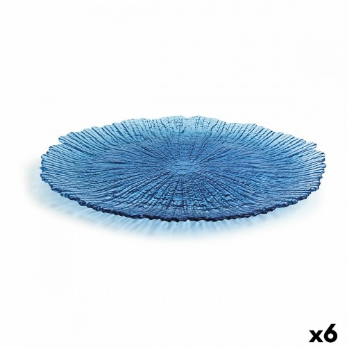 Плоская тарелка Quid Mar de Viento Синий Cтекло (Ø 32 cm) (Pack 6x) image 3
