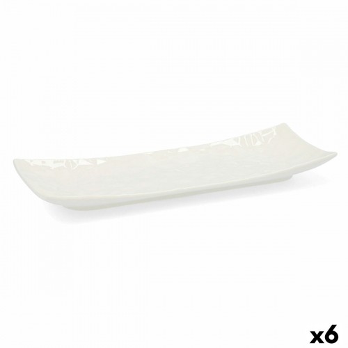 Snack tray Quid Select White Ceramic 20,5 x 7,5 cm (6 Units) (Pack 6x) image 3