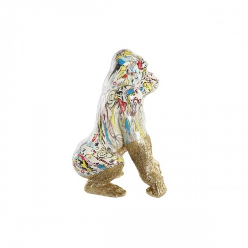 Decorative Figure DKD Home Decor 28,5 x 26,5 x 41 cm Golden Multicolour Gorilla image 3