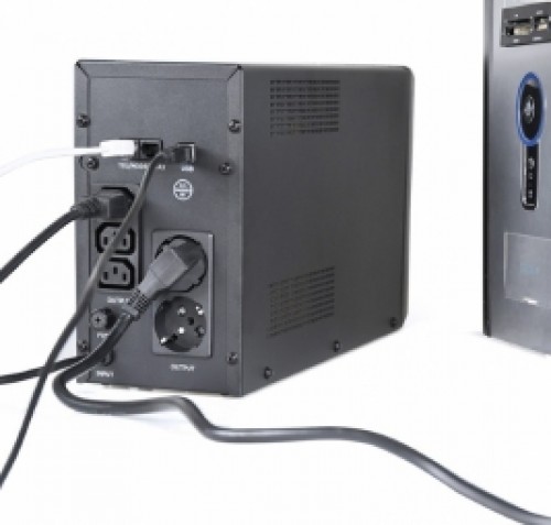 Nepārtrauktās barošanas bloks Energenie UPS With USB and LCD Display 2000 VA Black image 3