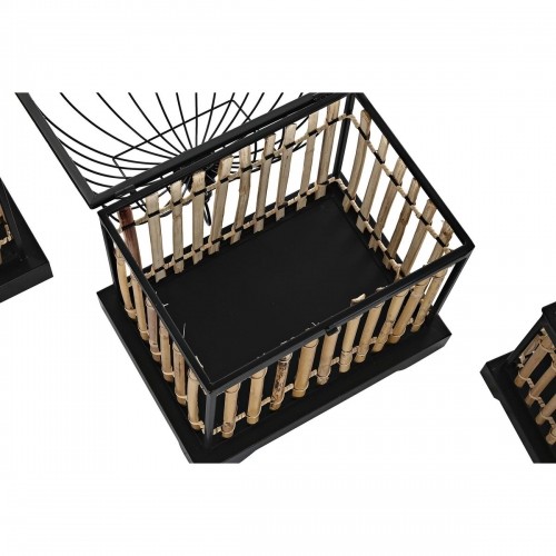 Decorative Figure DKD Home Decor Natural Black Metal Rattan (38,5 x 30 x 54 cm) (3 Pieces) image 3