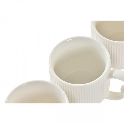 Set of 6 Cups with Plate DKD Home Decor White Natural Porcelain 90 ml 26 x 12 x 25 cm image 3