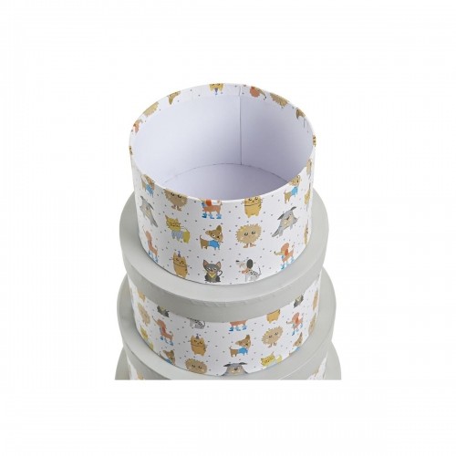 Универсальная коробка DKD Home Decor Белый Детский Разноцветный Цветы Картон (37,5 x 37,5 x 18 cm) image 3