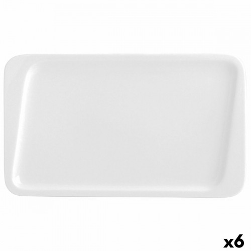 Flat plate Quid Chef Ceramic White 30 x 18 cm (6 Units) (Pack 6x) image 3