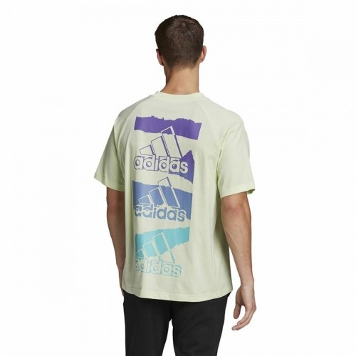 Vīriešu Krekls ar Īsām Piedurknēm Adidas Essentials Brandlove Dzeltens image 3