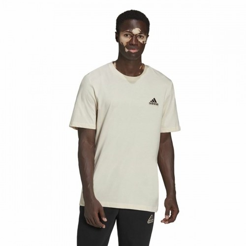 Men’s Short Sleeve T-Shirt Adidas Essentials Feelcomfy White image 3