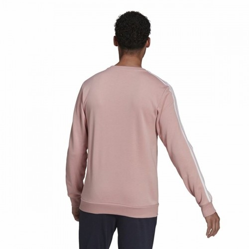 Men’s Sweatshirt without Hood Adidas Essentials French Terry 3 Stripes Pink image 3