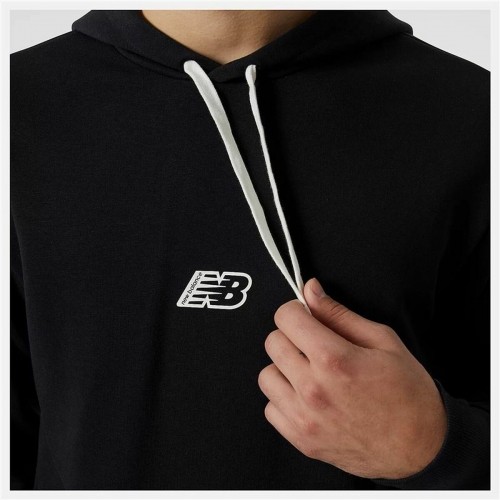 Толстовка с капюшоном мужская New Balance Essentials Fleece Чёрный image 3