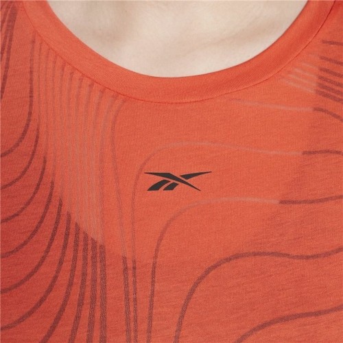 Women’s Short Sleeve T-Shirt Reebok Burnout Orange image 3