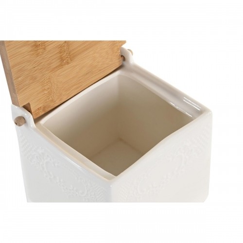 Salt Shaker with Lid DKD Home Decor 10,5 x 9 x 9 cm Natural Porcelain White image 3