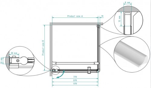 Brasta Glass Душевая кабина KRISTINA 80x80 Тонированный серый или коричневый image 3