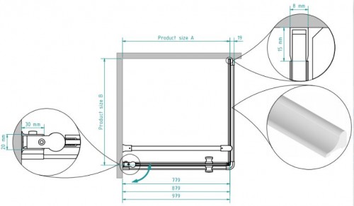 Brasta Glass Dušas kabīne KRISTINA 80x80 Ar faktūru, zaļgans, zilgans, šinšila, matēts image 3