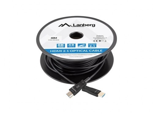 Lanberg Cable HDMI M/M v2.1 40M 8K black optical OAC image 3