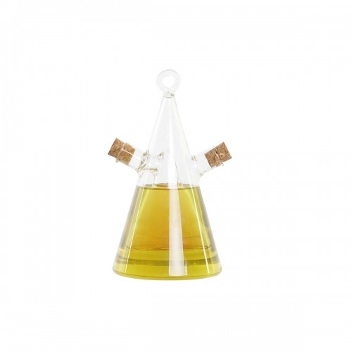 Oil and Vinegar Set DKD Home Decor Caurspīdīgs Korķis Borosilikāta glāze (10,5 x 9 x 18 cm) (300 ml) image 3