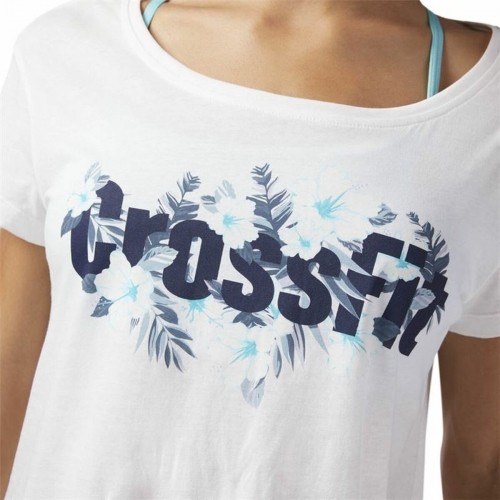 Women’s Short Sleeve T-Shirt Reebok Floral Easy Crossfit White image 3